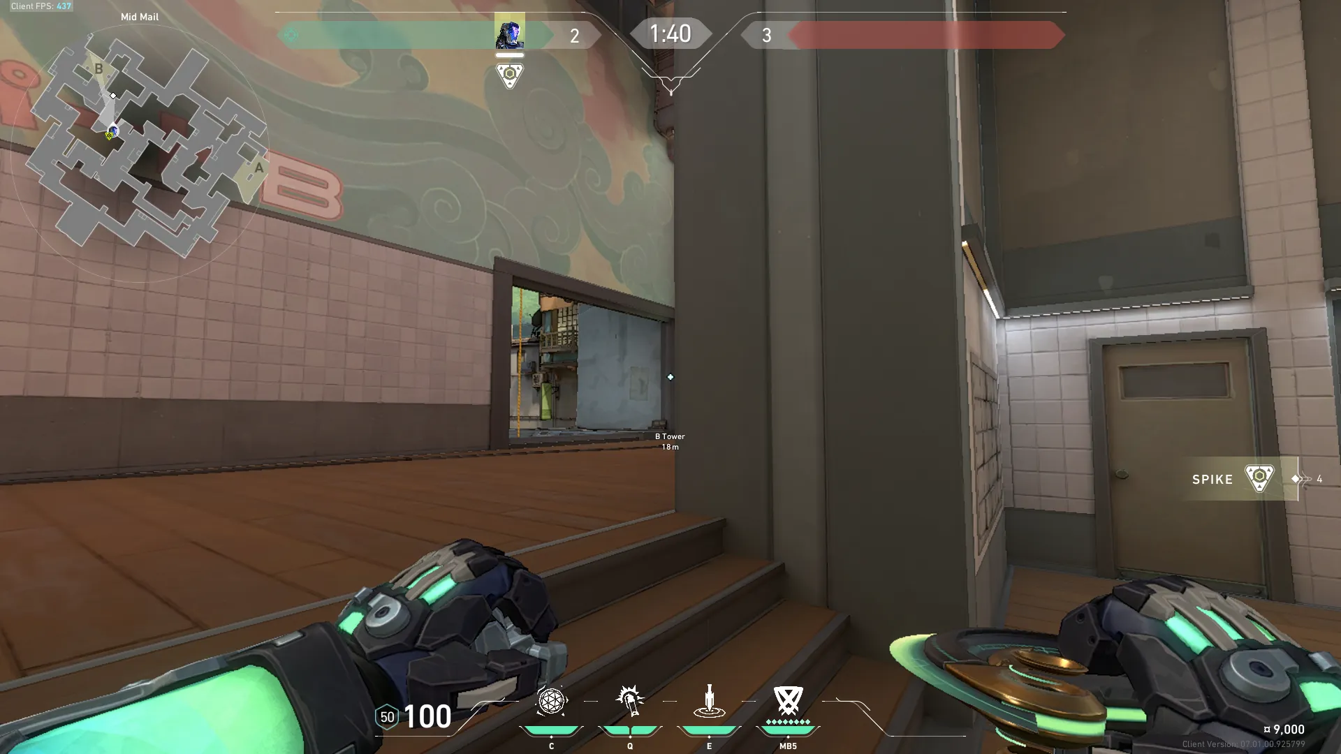 KAY/O Frag_Ment on Split Defense Site B — step 2 of 4: Aim — line up the shot