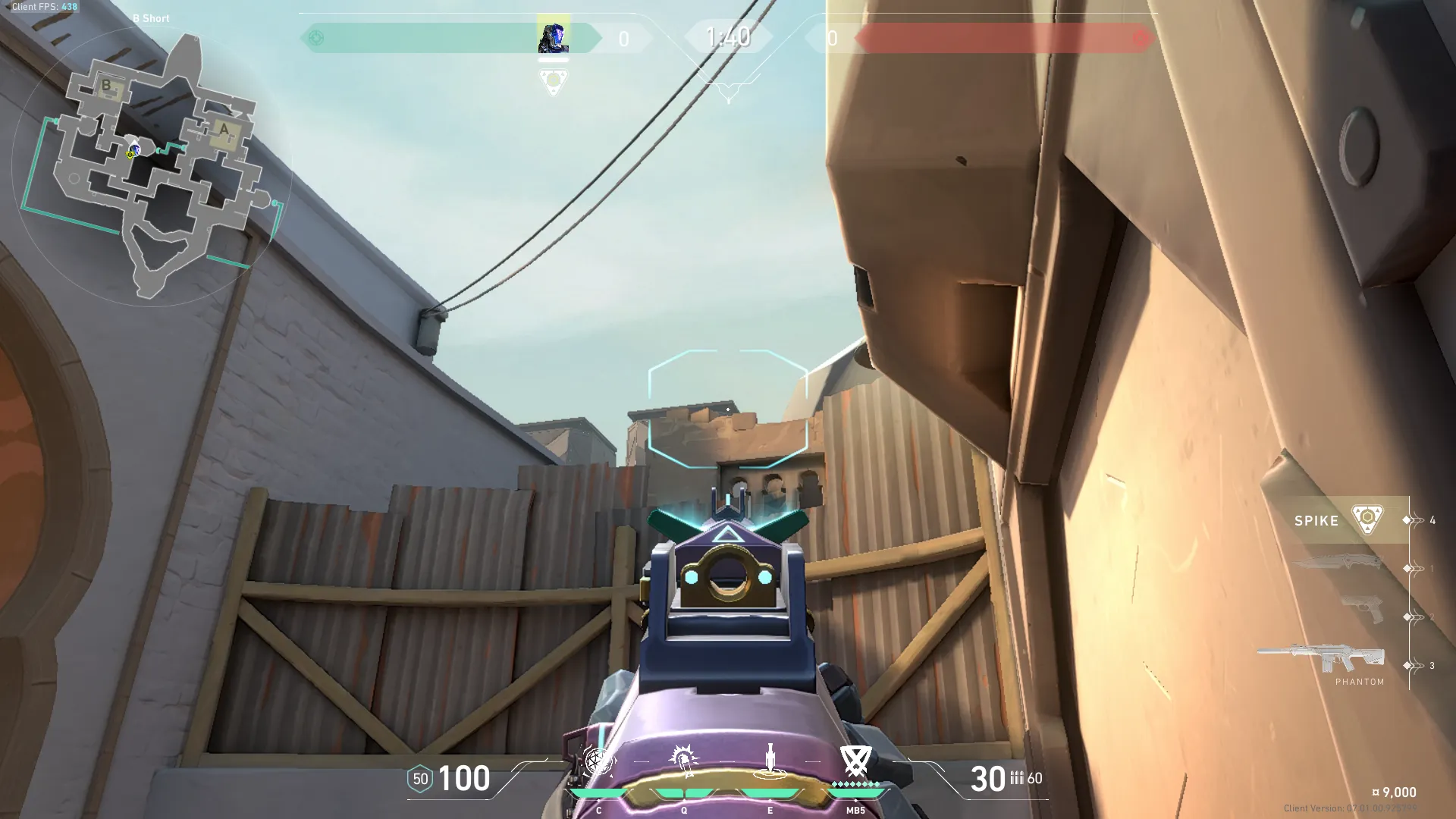 KAY/O Frag_Ment on Bind Attack Site B — step 2 of 4: Aim — line up the shot
