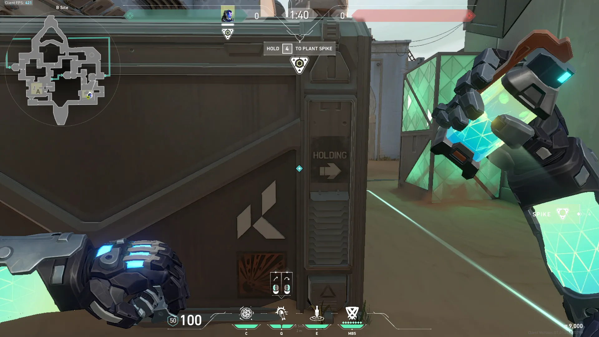KAY/O Flash_Drive on Bind Defense Site B — step 2 of 3: Aim — line up the shot