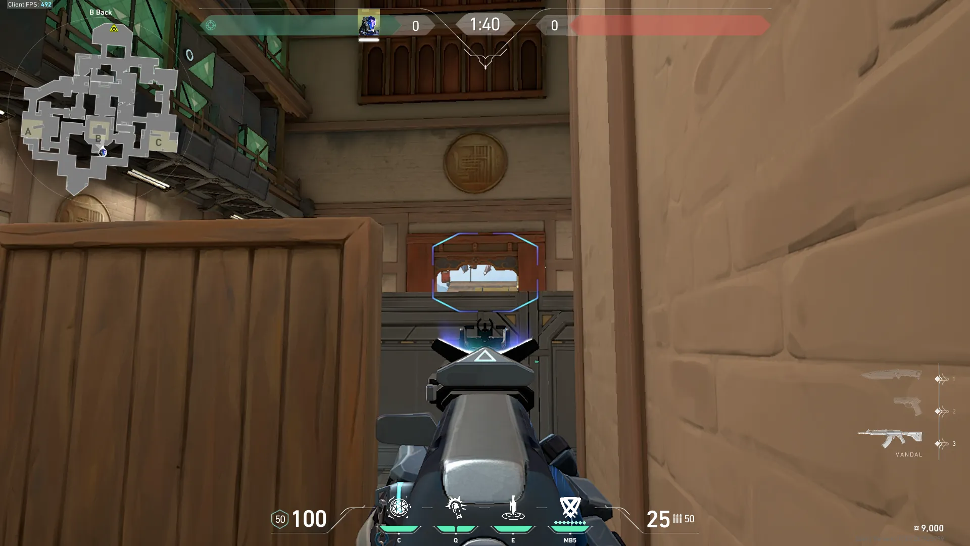 KAY/O Zero_Point on Haven Defense Mid — step 2 of 3: Aim — line up the shot