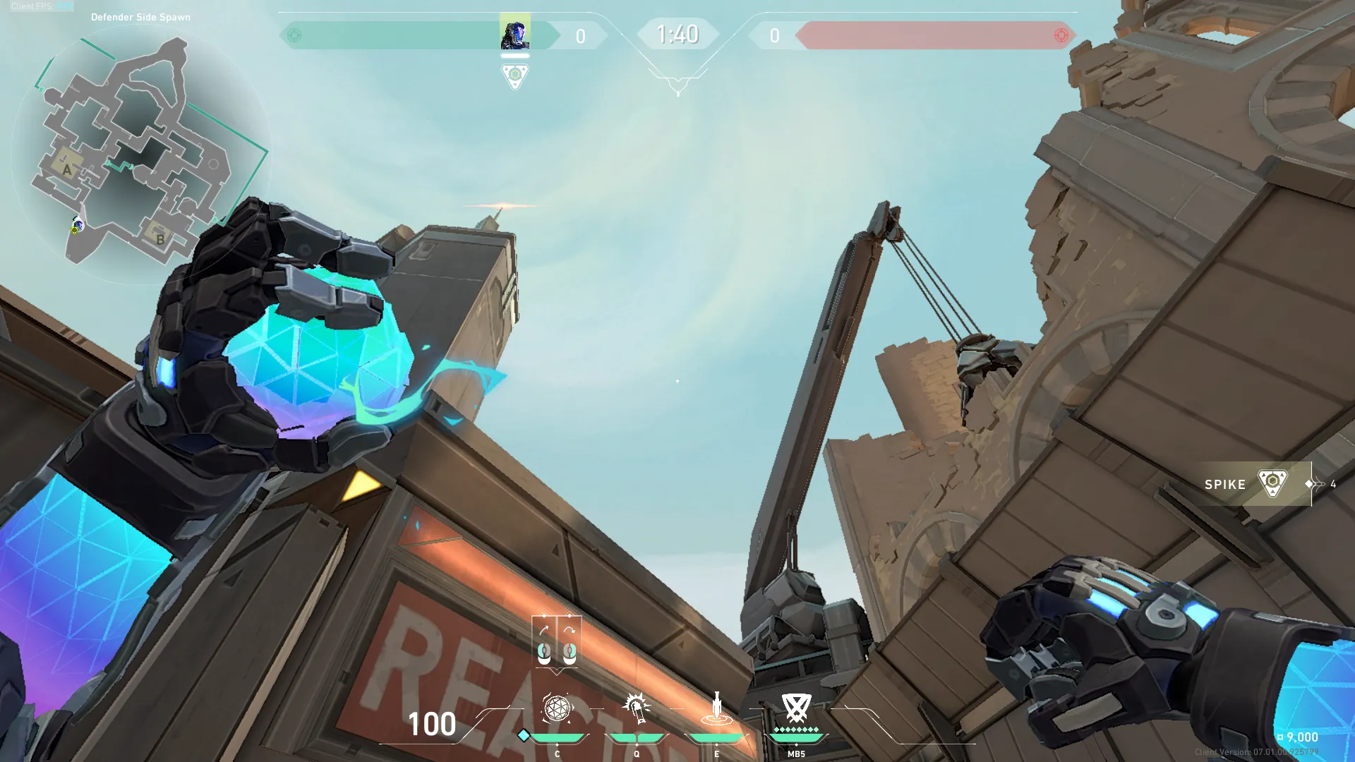 KAY/O Frag_Ment on Bind Defense Site A — step 4 of 5: Aim — line up the shot