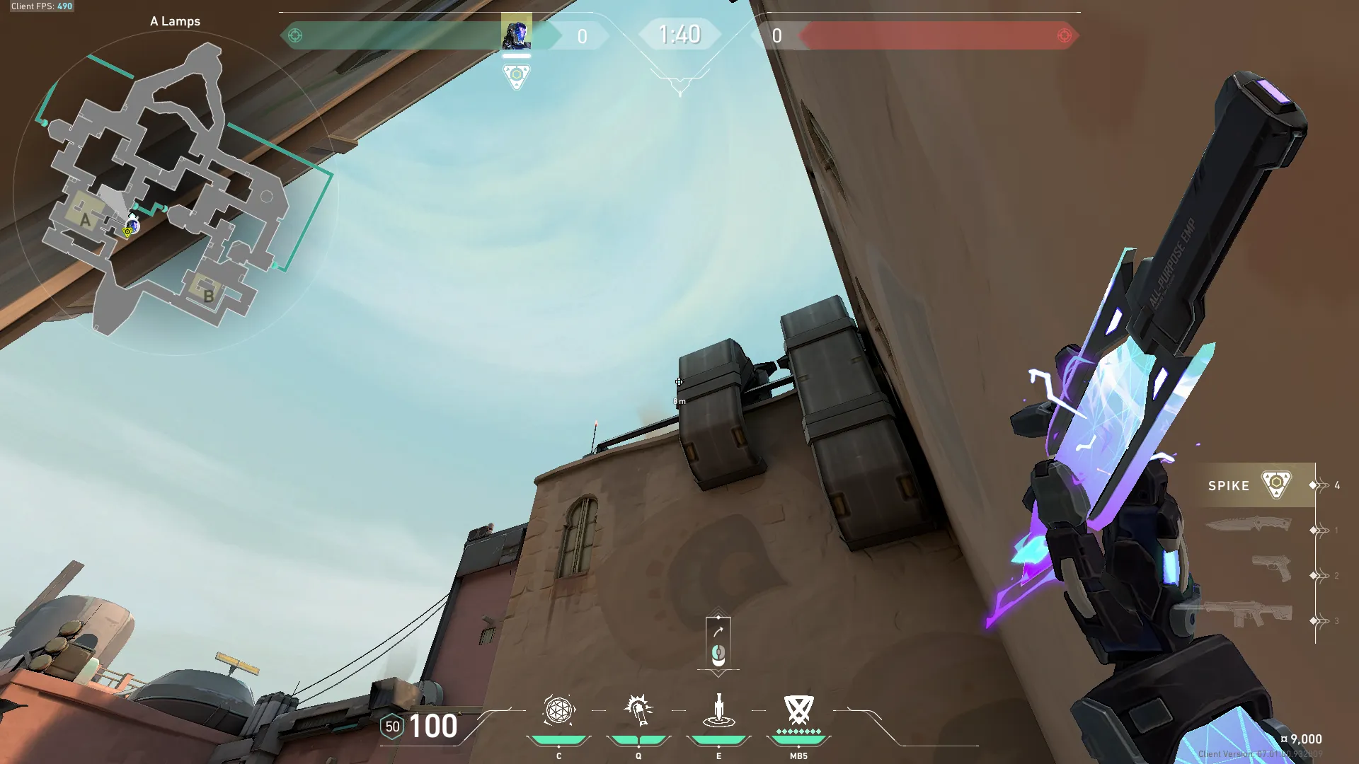 KAY/O Zero_Point on Bind Defense Site A — step 3 of 5: Aim — line up the shot