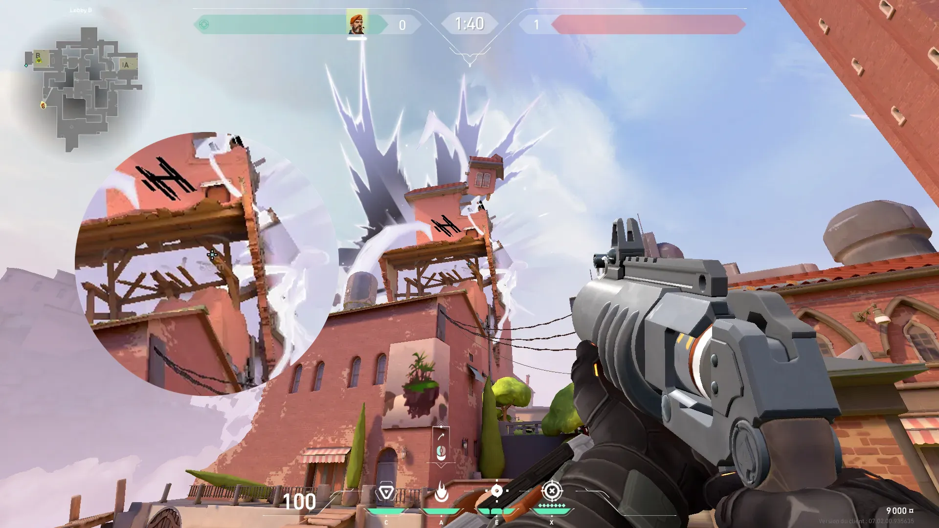 Brimstone Incendiary on Ascent Attack Site B — step 2 of 3: Aim — line up the shot