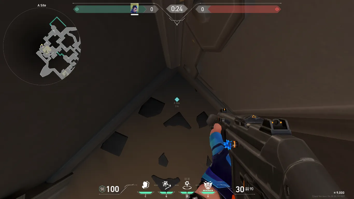 Overhead flash on A site Bind — Yoru lineup on Bind
