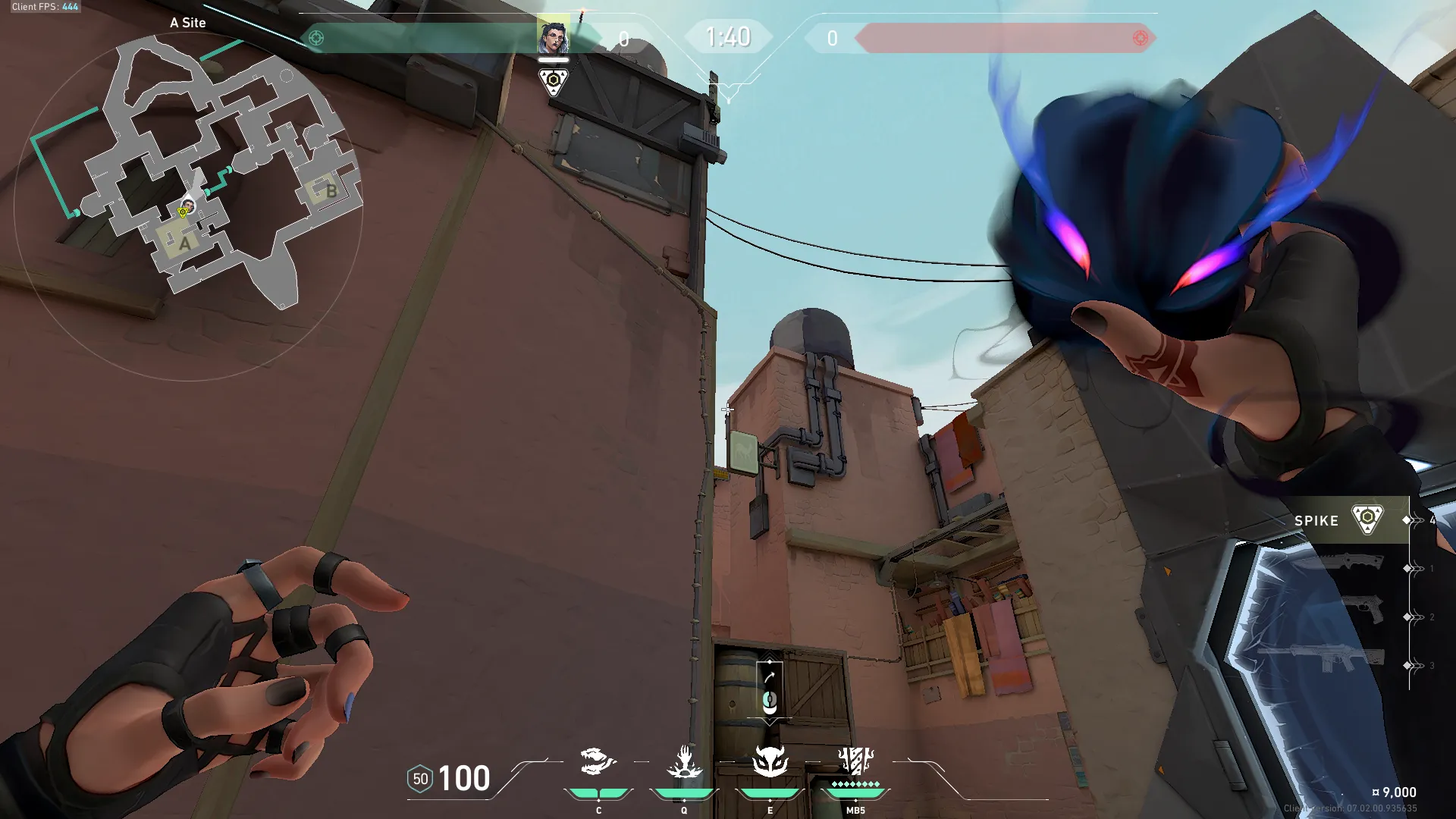Fade Haunt on Bind Defense Site A — step 2 of 3: Aim — line up the shot