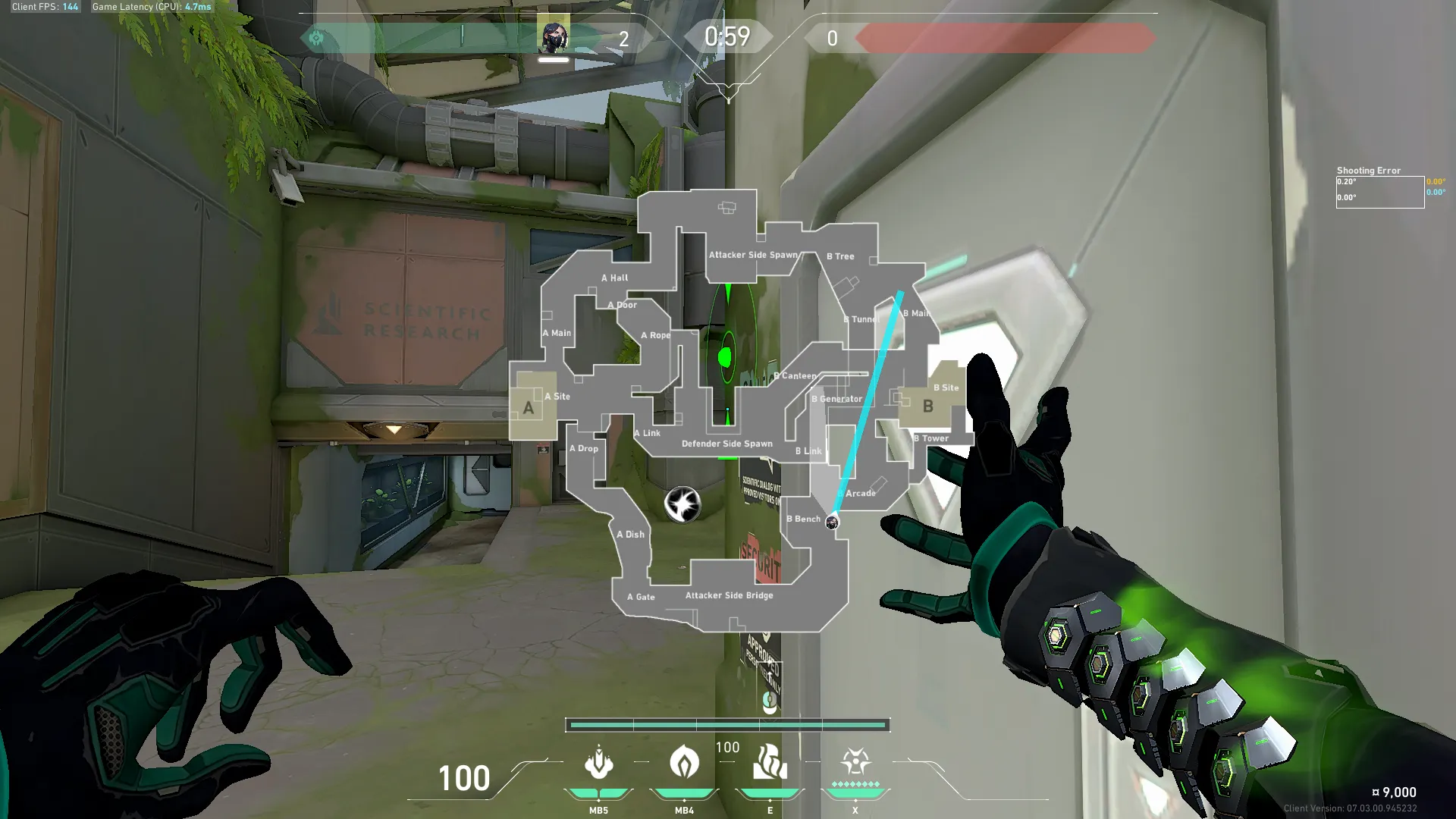 Attack Wall B Fracture — Viper lineup on Fracture