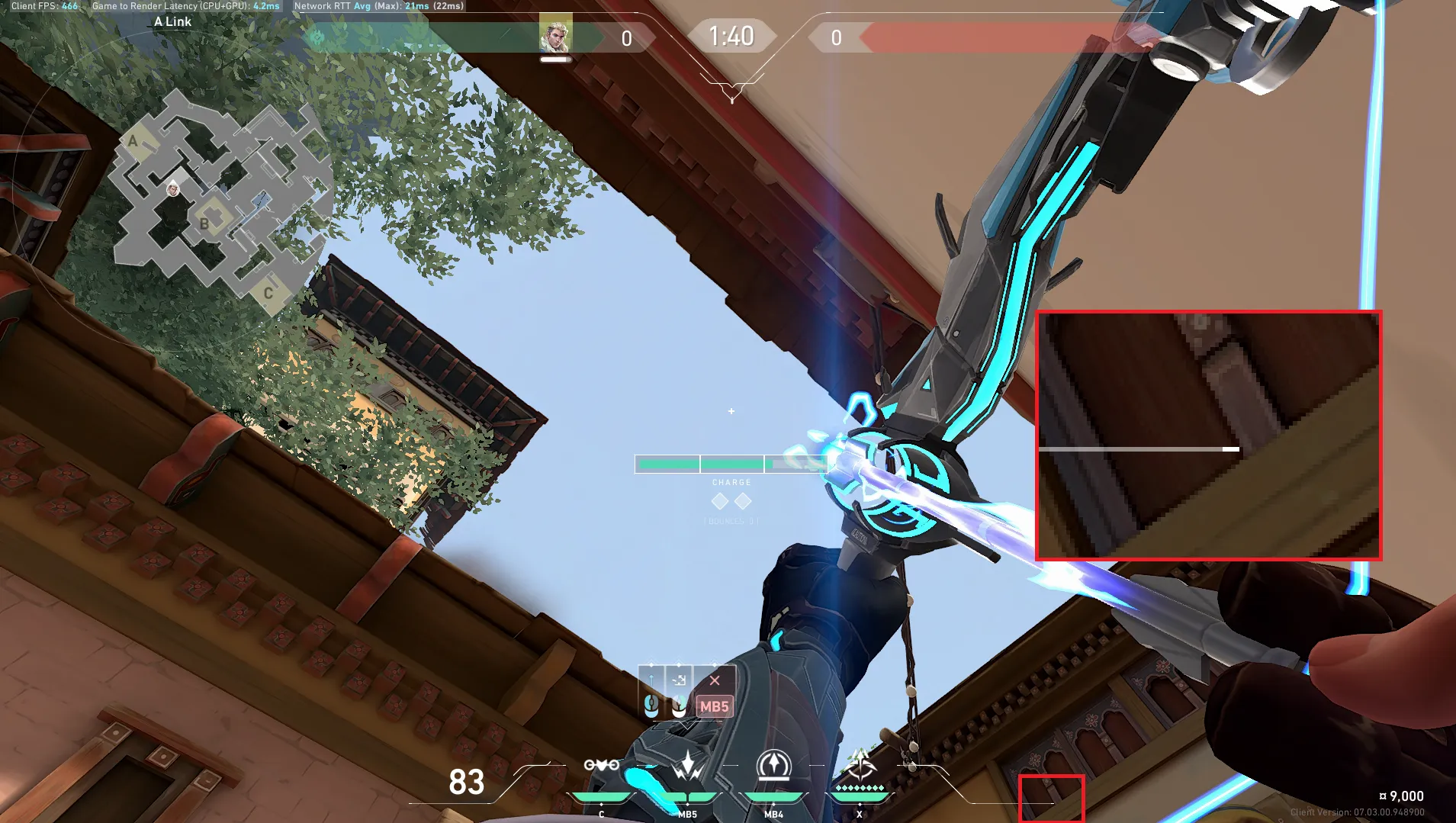 Sova Shock Bolt on Haven Defense Site A — step 2 of 5: Aim — line up the shot