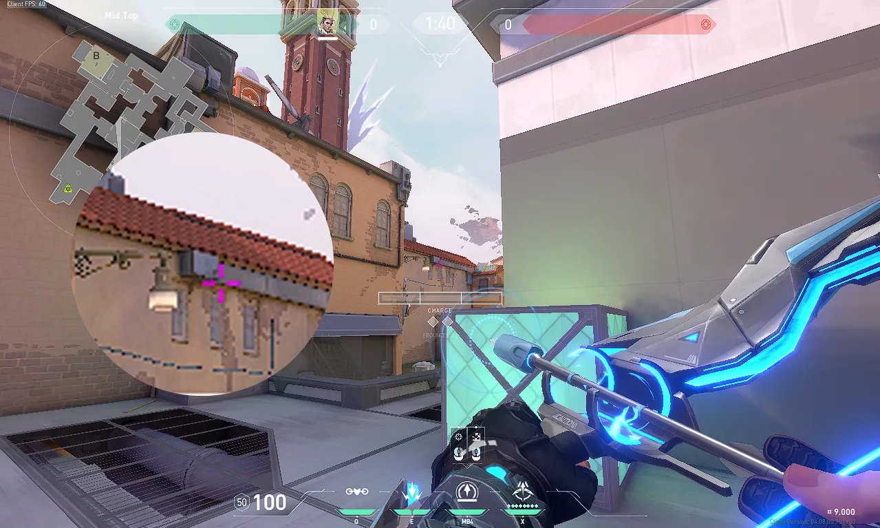 Sova Recon Bolt on Ascent Attack Mid — step 2 of 3: Aim — line up the shot