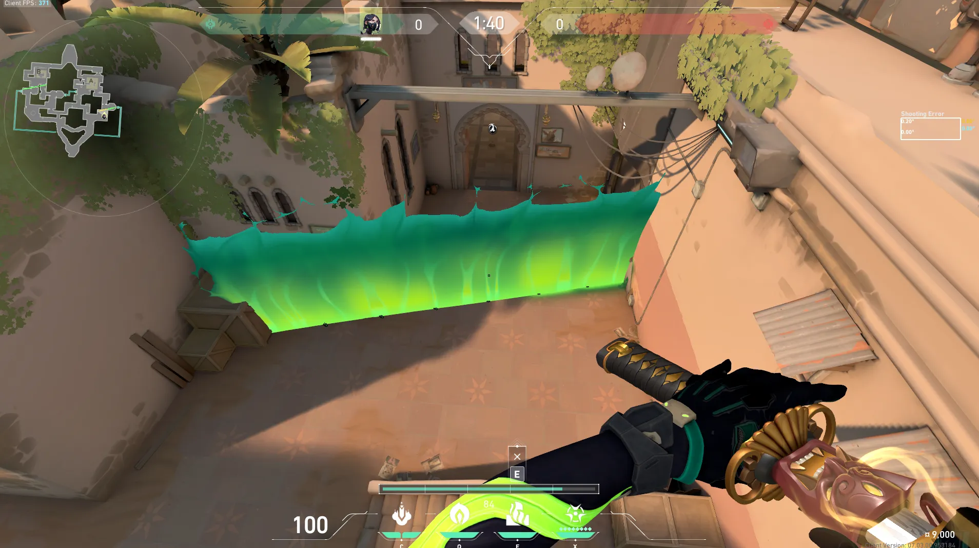 Viper Toxic Screen on Bind Defense Site B — step 3 of 4: Aim — line up the shot