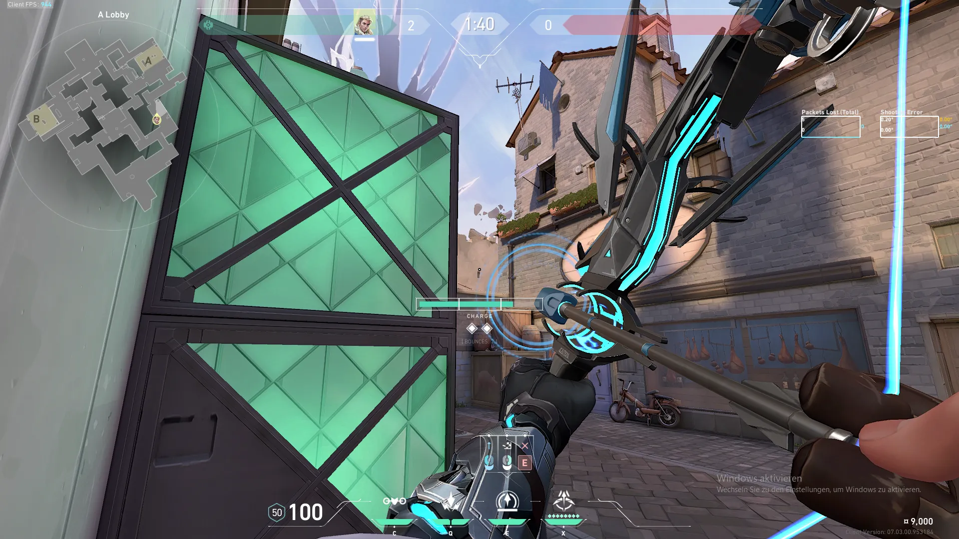 Sova Recon Bolt on Ascent Attack Site A — step 3 of 4: Aim — line up the shot