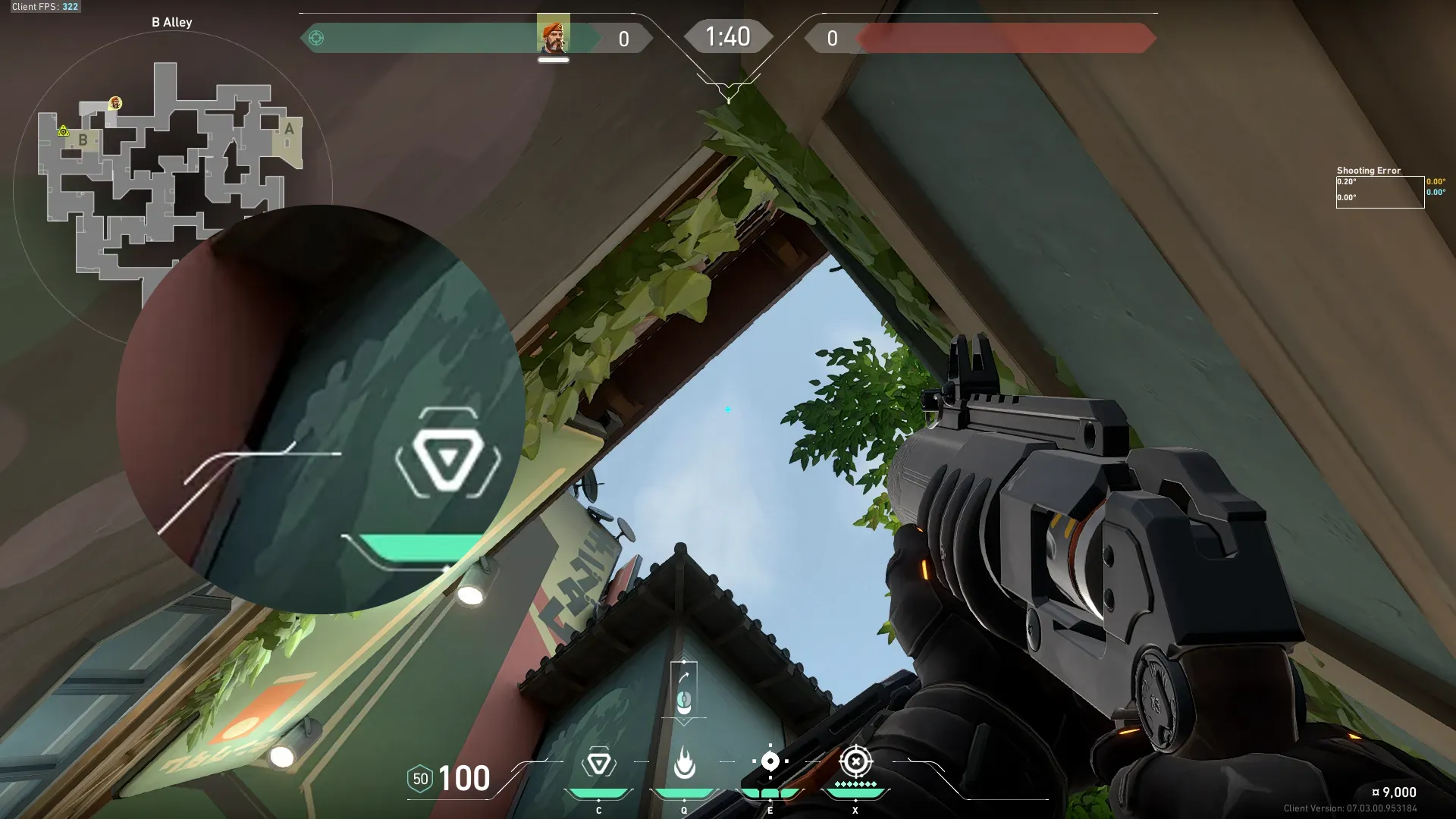 Brimstone Incendiary on Split Attack Site B — step 2 of 3: Aim — line up the shot
