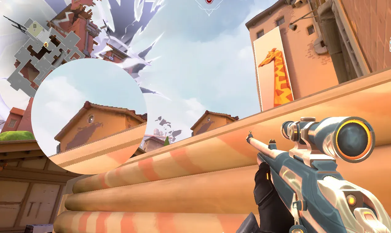 Brimstone Incendiary on Ascent Defense Site B — step 2 of 3: Aim — line up the shot