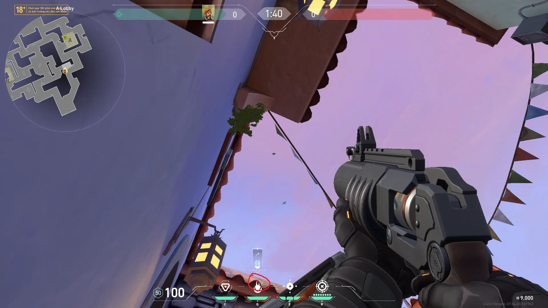 Brimstone Incendiary on Sunset Attack Site A — step 3 of 4: Aim — line up the shot