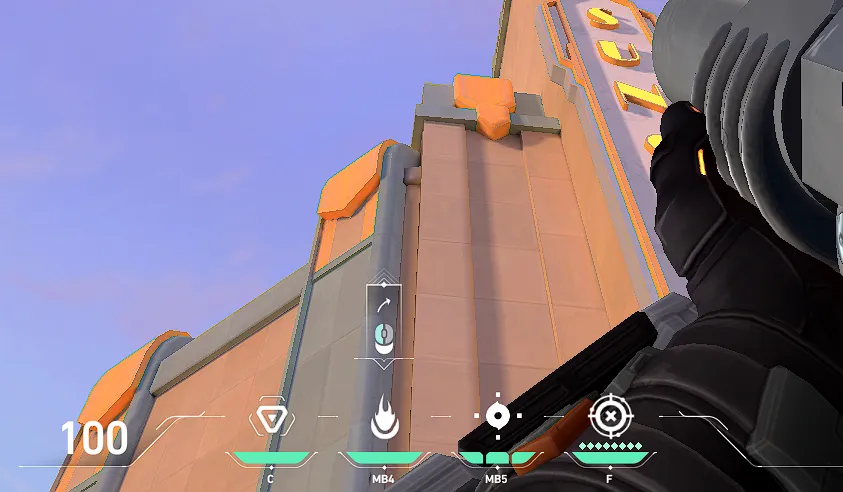 Brimstone Incendiary on Sunset Attack Site B — step 2 of 3: Aim — line up the shot