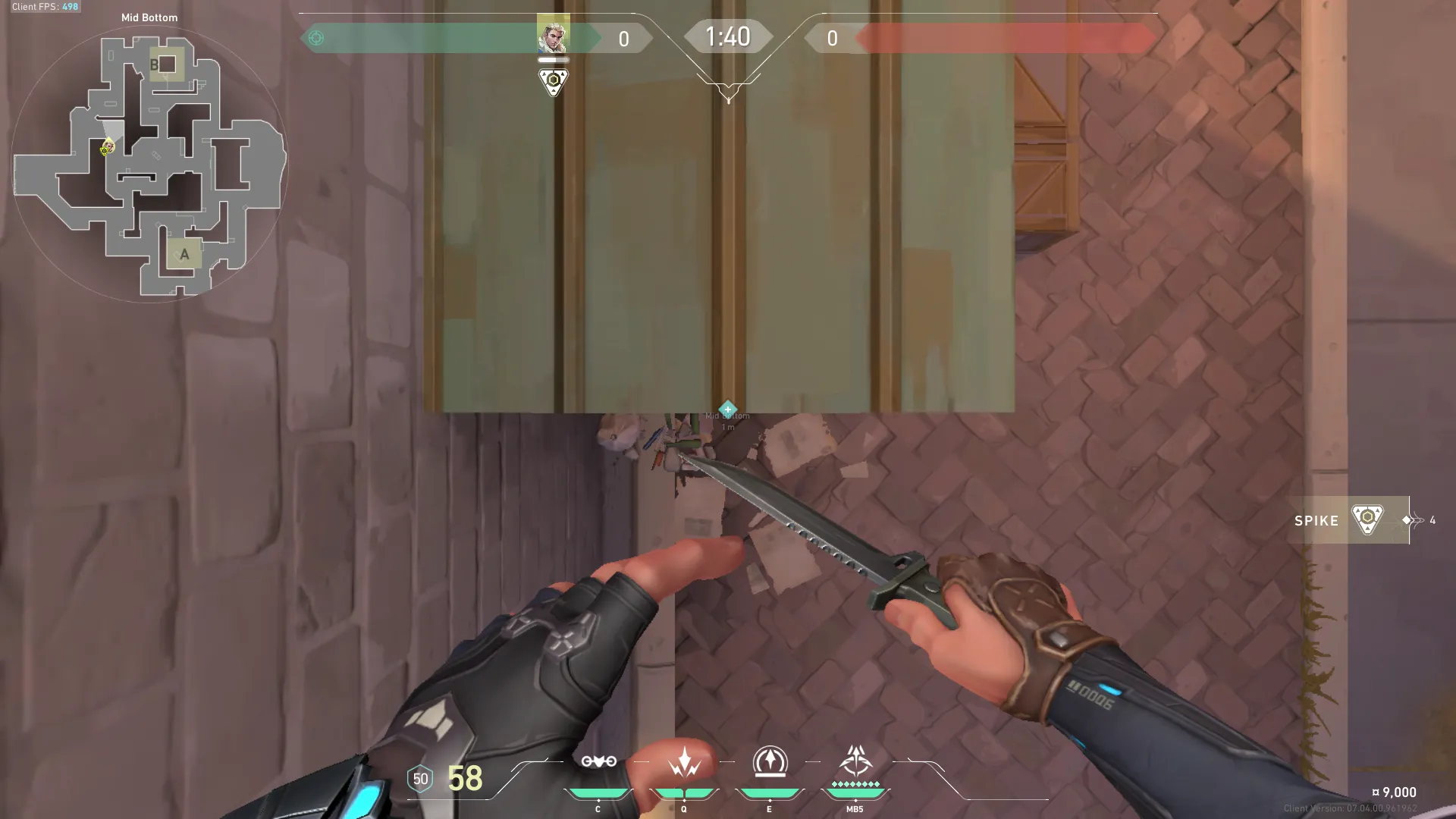 Sova Recon Bolt on Sunset Attack Mid — step 3 of 5: Aim — line up the shot