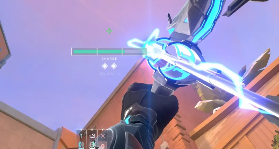 Sova Shock Bolt on Sunset Attack Site B — step 3 of 4: Aim — line up the shot