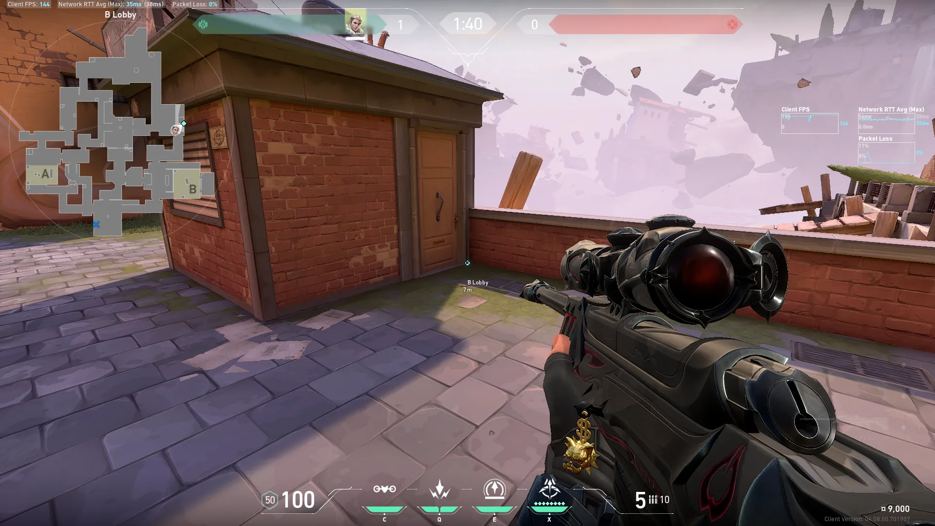 Reveal b site from b lobby — Sova lineup on Ascent