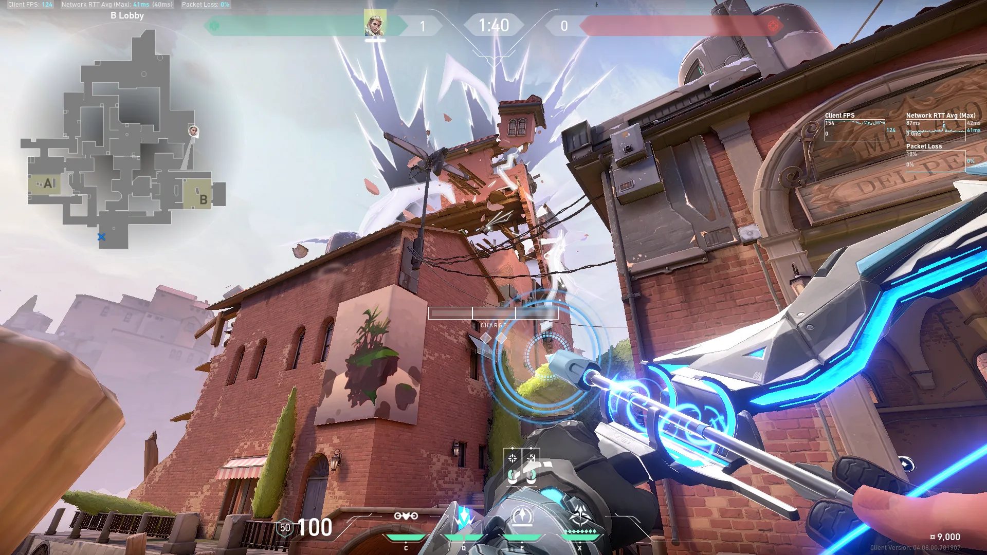 Sova Recon Bolt on Ascent Attack Site B — step 2 of 3: Aim — line up the shot