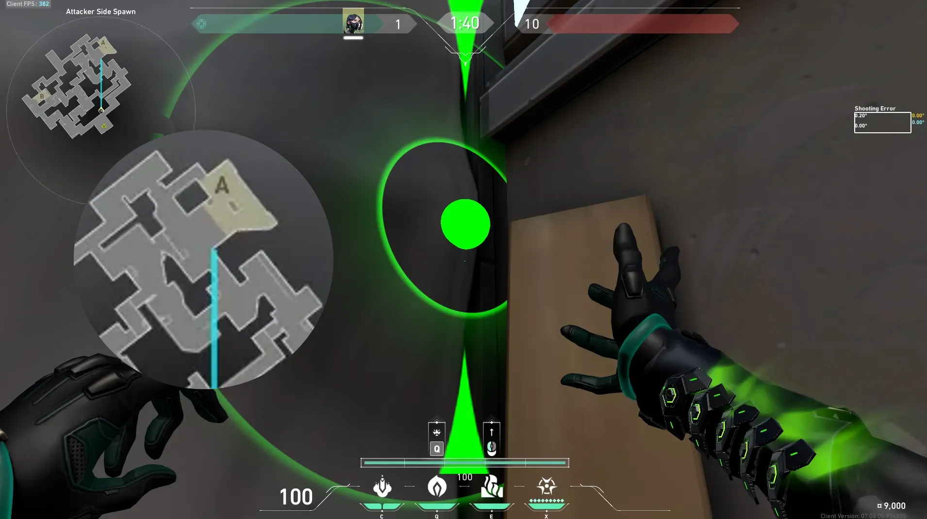 Viper Toxic Screen on Split Attack Site A — step 2 of 3: Aim — line up the shot