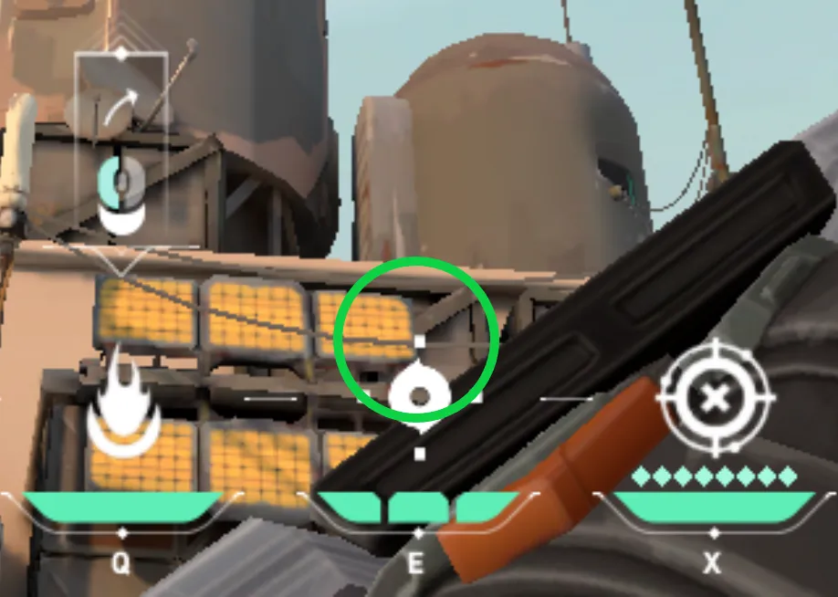 Brimstone Incendiary on Bind Attack Site B — step 2 of 3: Aim — line up the shot