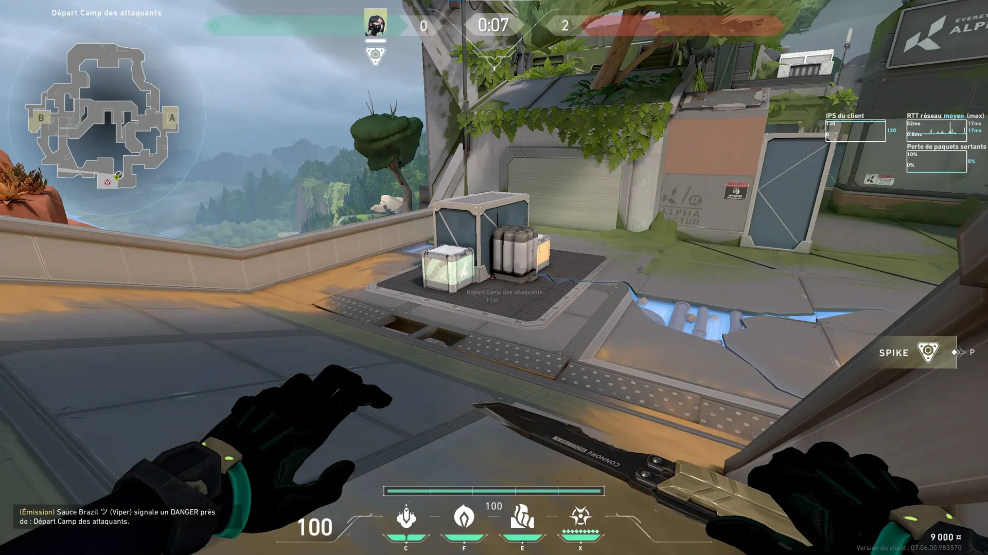 From Attacker Side Spawn to A Hall — Viper lineup on Fracture