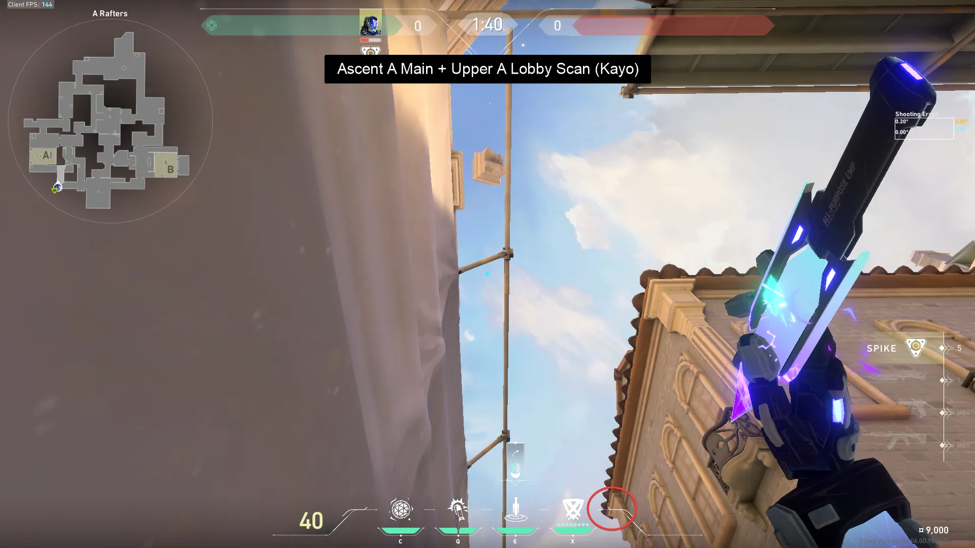 KAY/O Zero_Point on Ascent Defense Site A — step 2 of 4: Aim — line up the shot