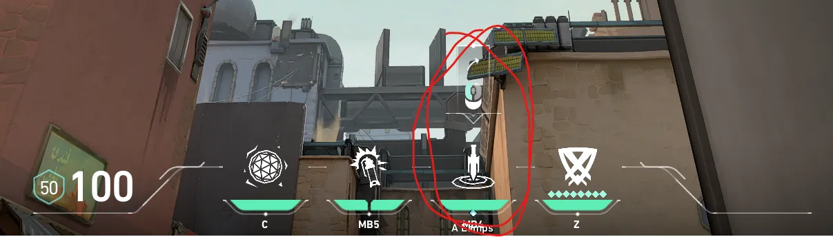 KAY/O Zero_Point on Bind Defense Site B — step 2 of 3: Aim — line up the shot
