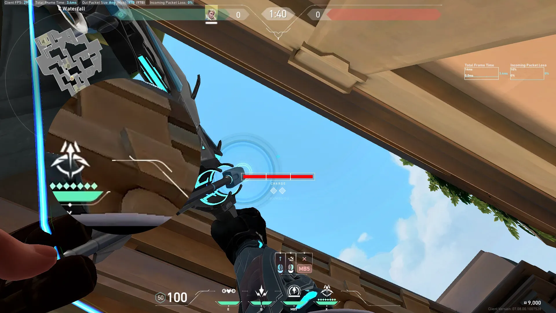 Sova Recon Bolt on Lotus Defense Site A — step 2 of 3: Aim — line up the shot