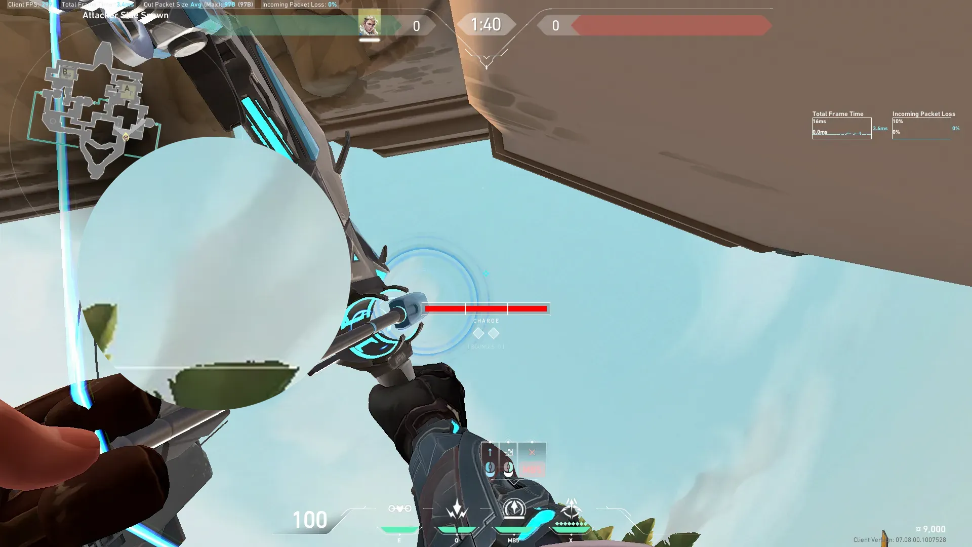 Sova Recon Bolt on Bind Attack Site A — step 2 of 3: Aim — line up the shot