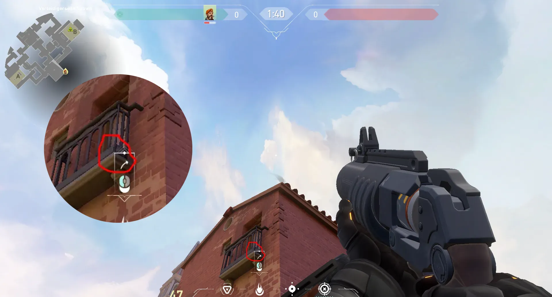 Brimstone Incendiary on Ascent Attack Site B — step 2 of 3: Aim — line up the shot