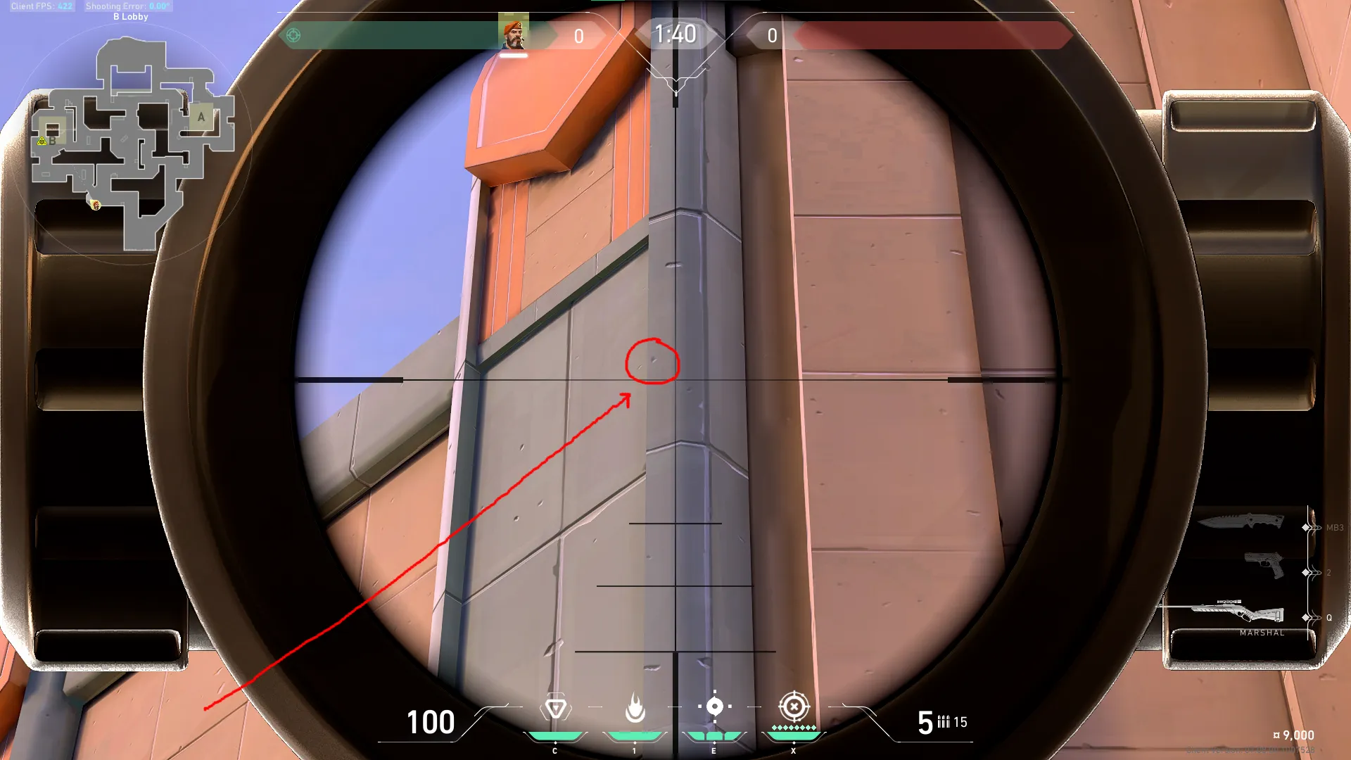 Brimstone Incendiary on Sunset Attack Site B — step 3 of 5: Aim — line up the shot