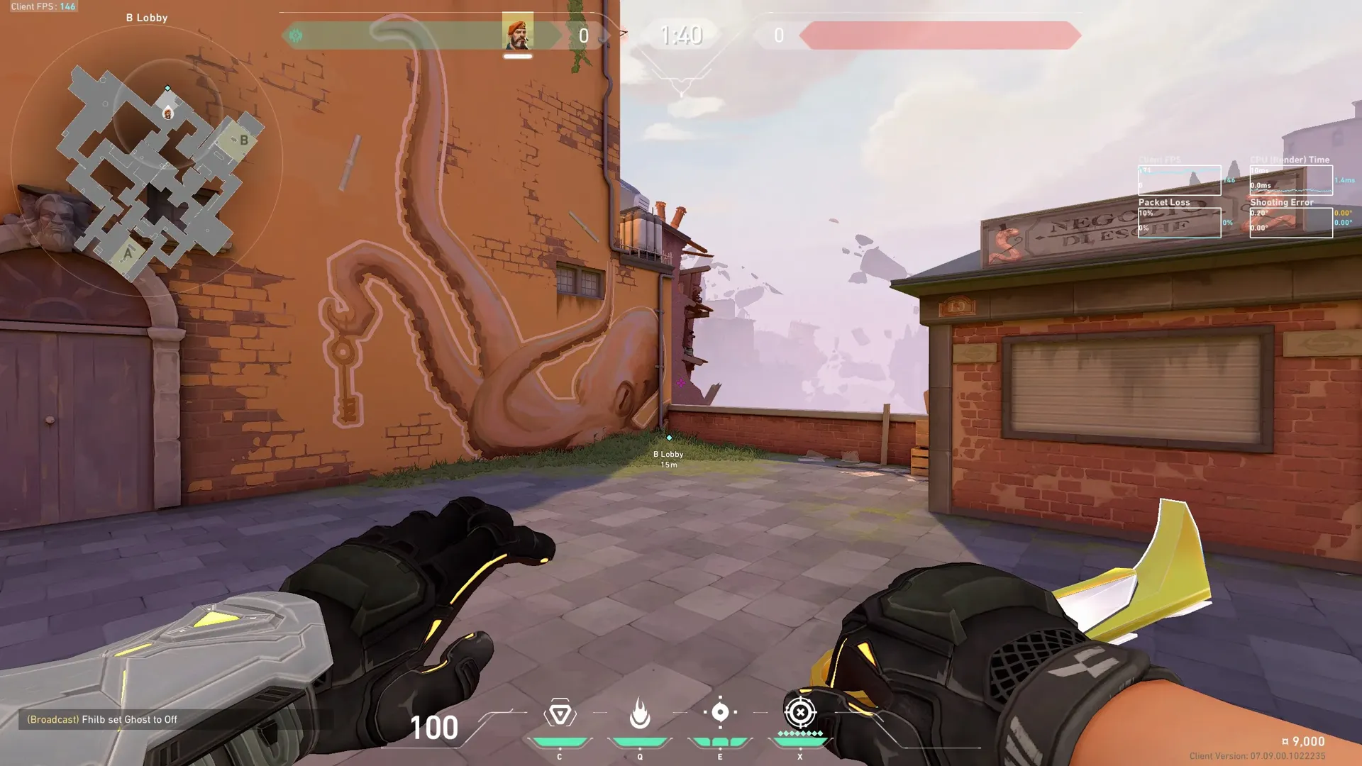 Postplant B Lobby to B Site — Brimstone lineup on Ascent