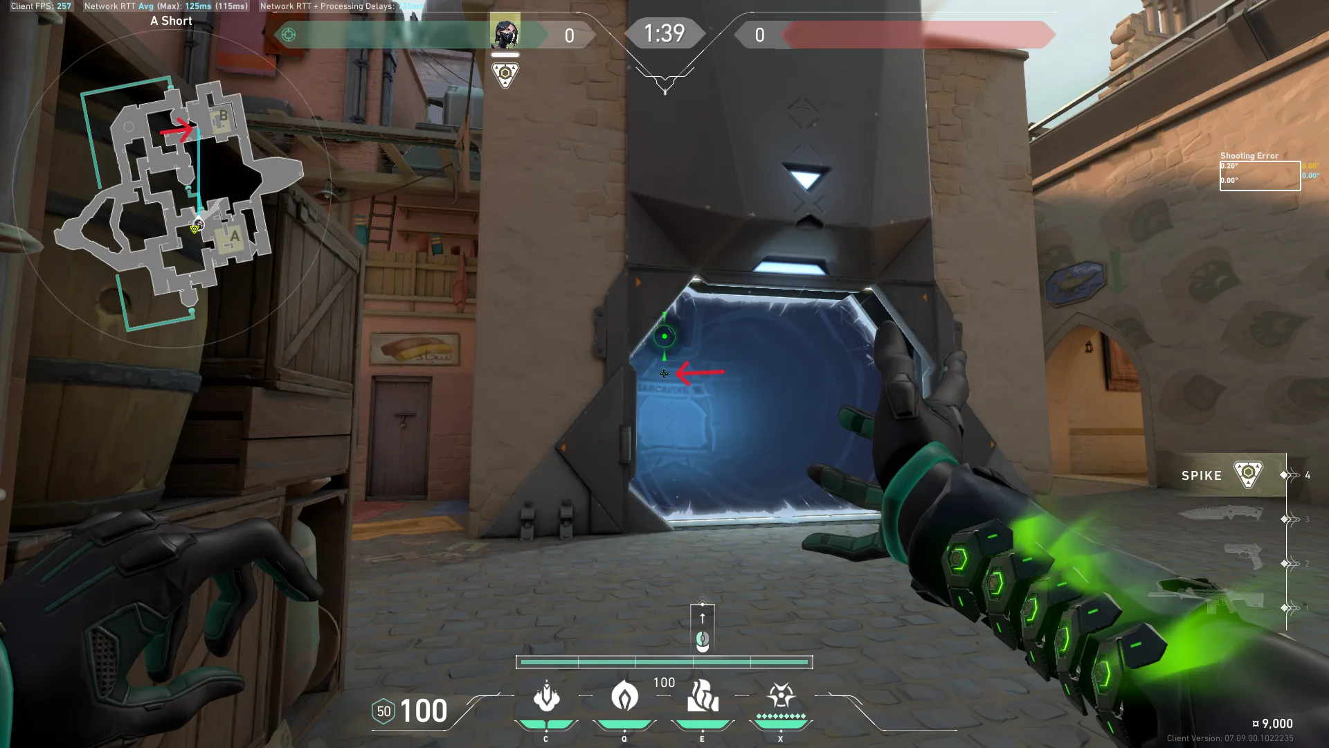 Viper Toxic Screen on Bind Defense Site B — step 2 of 4: Aim — line up the shot