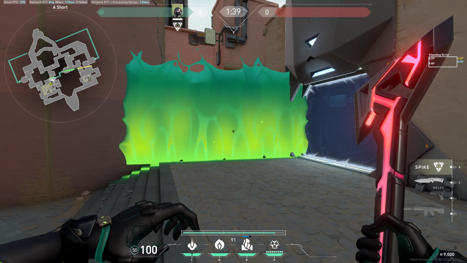 Viper Toxic Screen on Bind Defense Site B — step 3 of 4: Aim — line up the shot