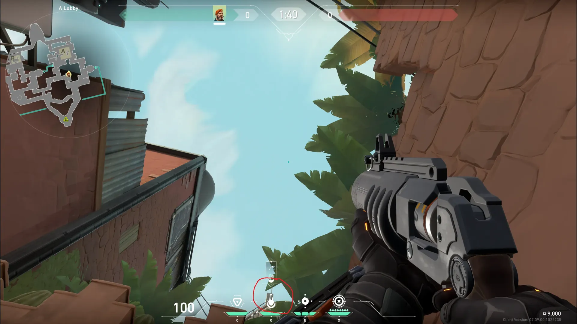 Brimstone Incendiary on Bind Attack Site A — step 2 of 3: Aim — line up the shot