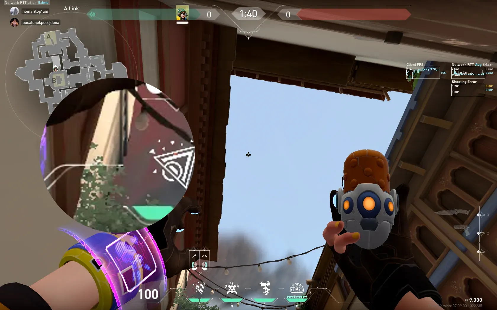 Killjoy Nanoswarm on Haven Defense Site A — step 2 of 3: Aim — line up the shot