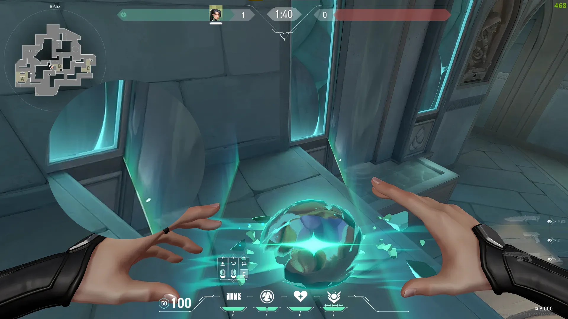 Sage Barrier Orb on Lotus Attack Site A — step 4 of 7: Aim — line up the shot