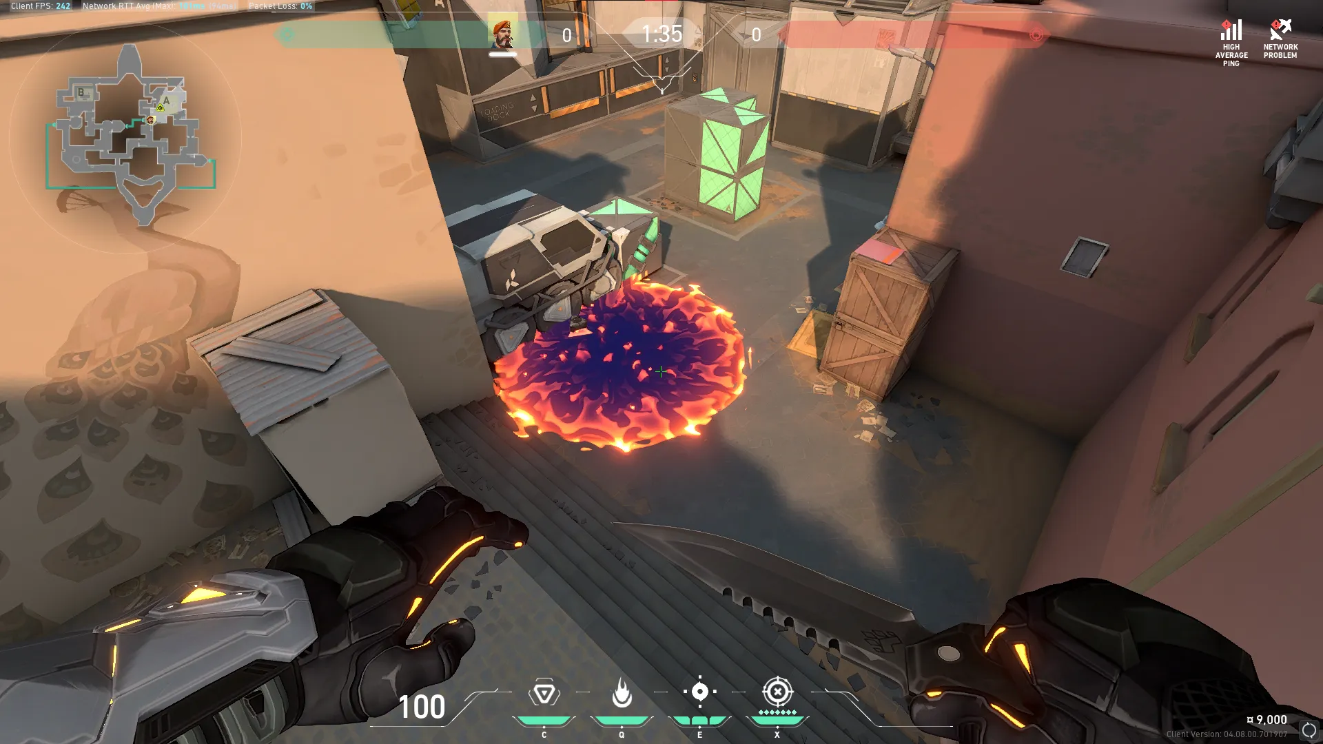 Brimstone Incendiary on Bind Attack Site A — step 3 of 3: Result