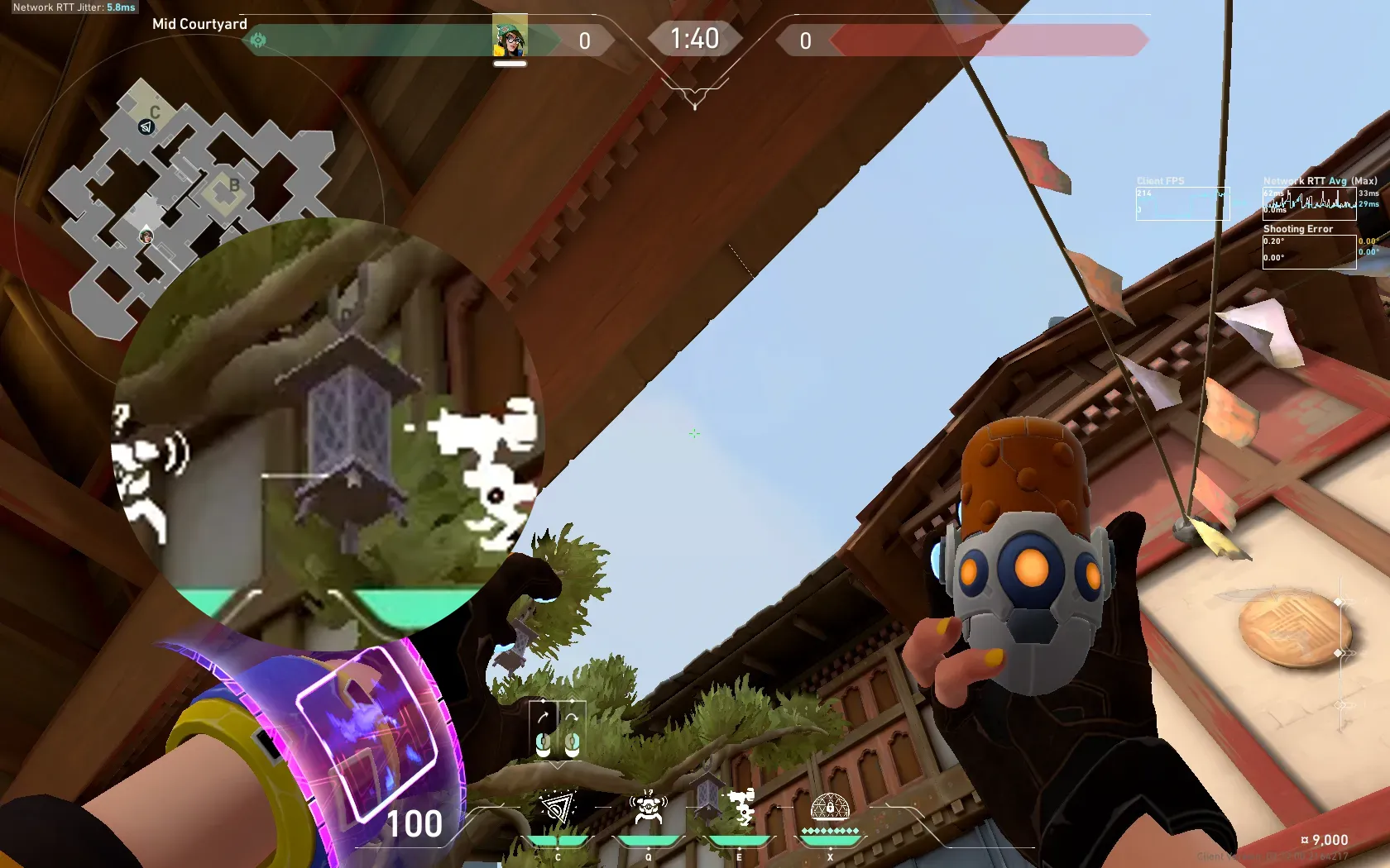 Killjoy Nanoswarm on Haven Attack Site C — step 2 of 3: Aim — line up the shot