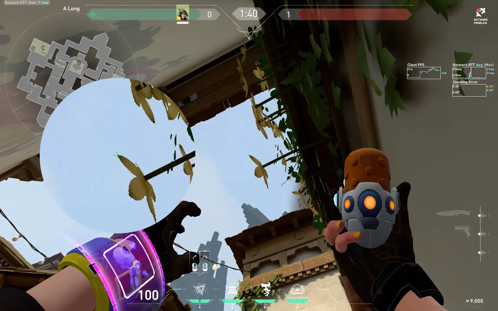 Killjoy Nanoswarm on Haven Attack Site A — step 2 of 3: Aim — line up the shot