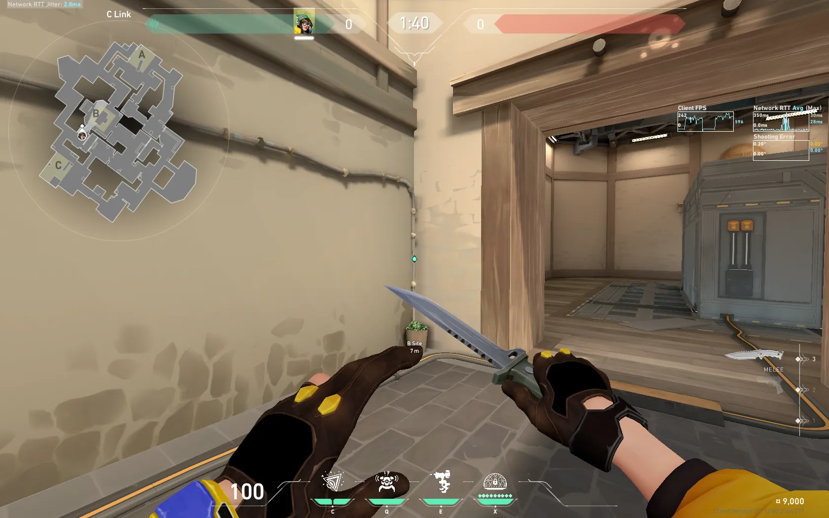Killjoy Nanoswarm on Haven Defense Site C — step 2 of 4: Aim — line up the shot