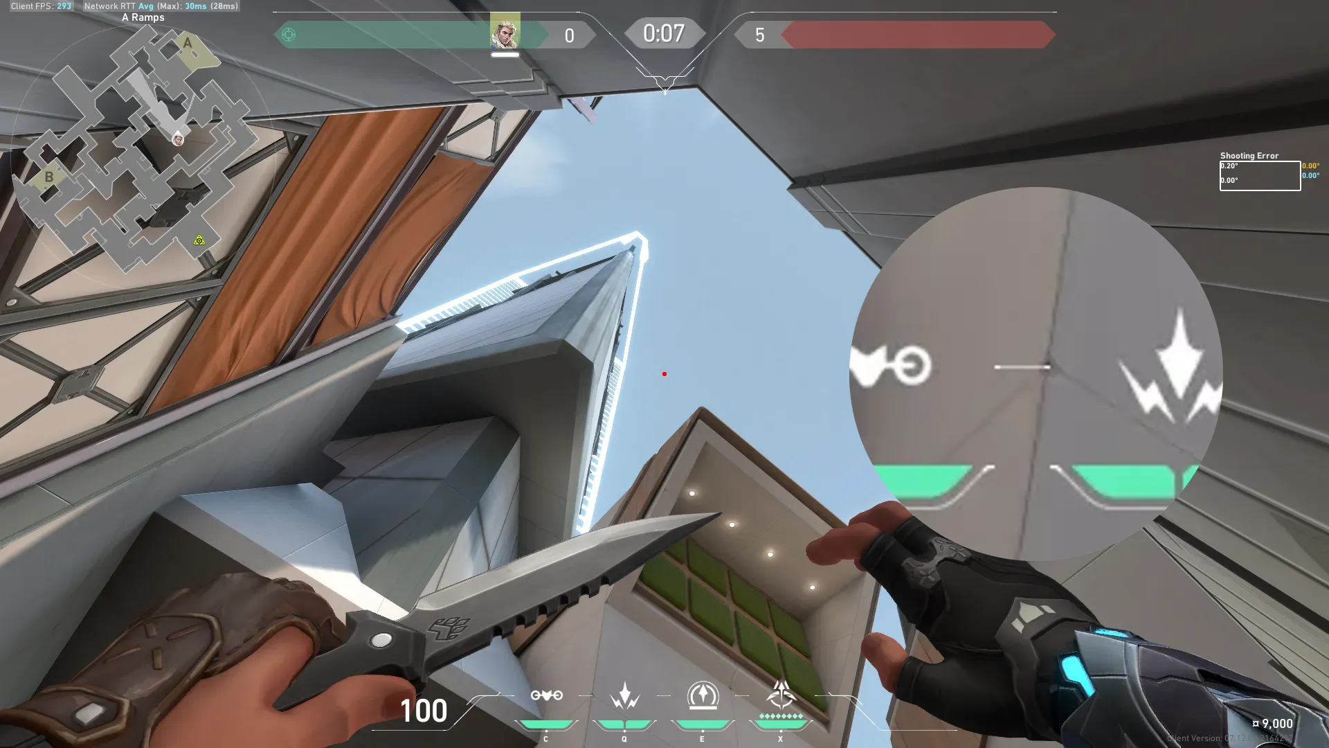 Brimstone Incendiary on Split Attack Site A — step 3 of 4: Aim — line up the shot
