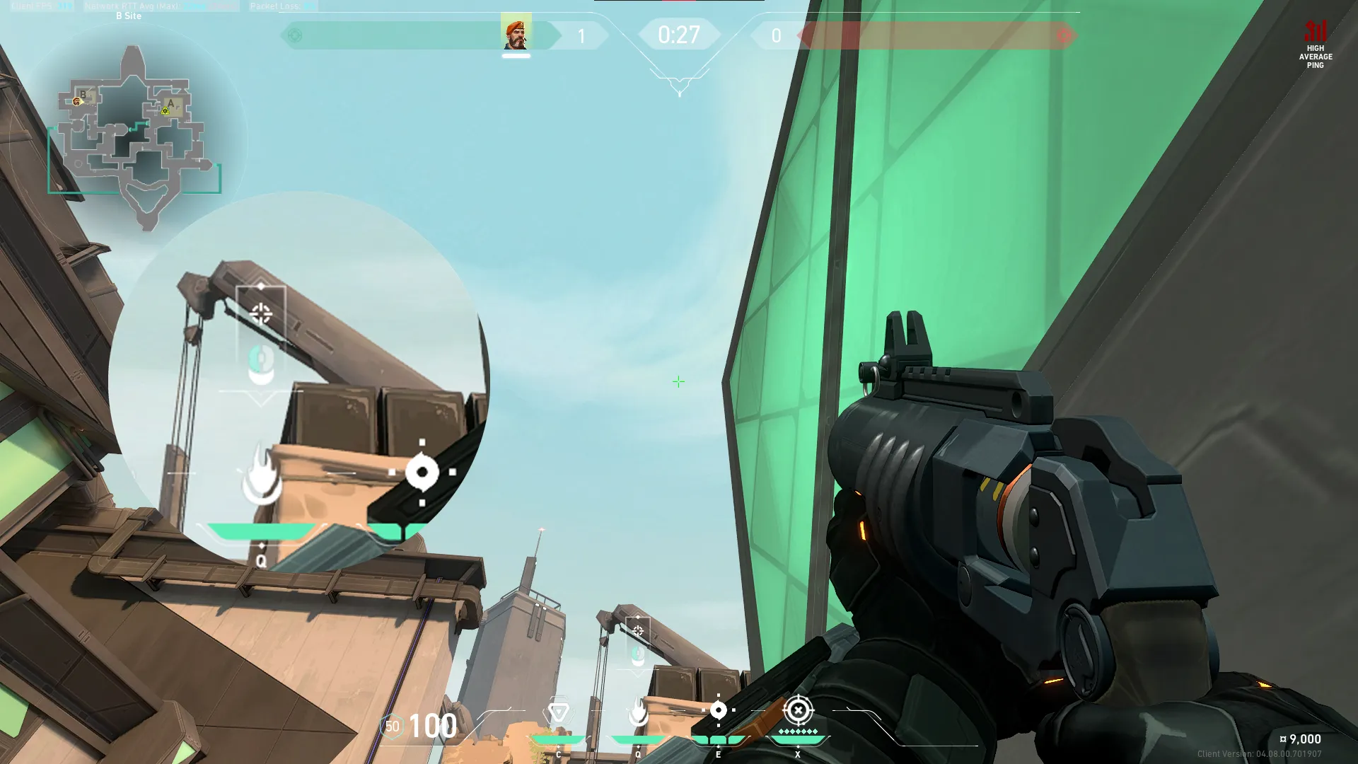 Brimstone Incendiary on Bind Defense Site A — step 3 of 4: Aim — line up the shot