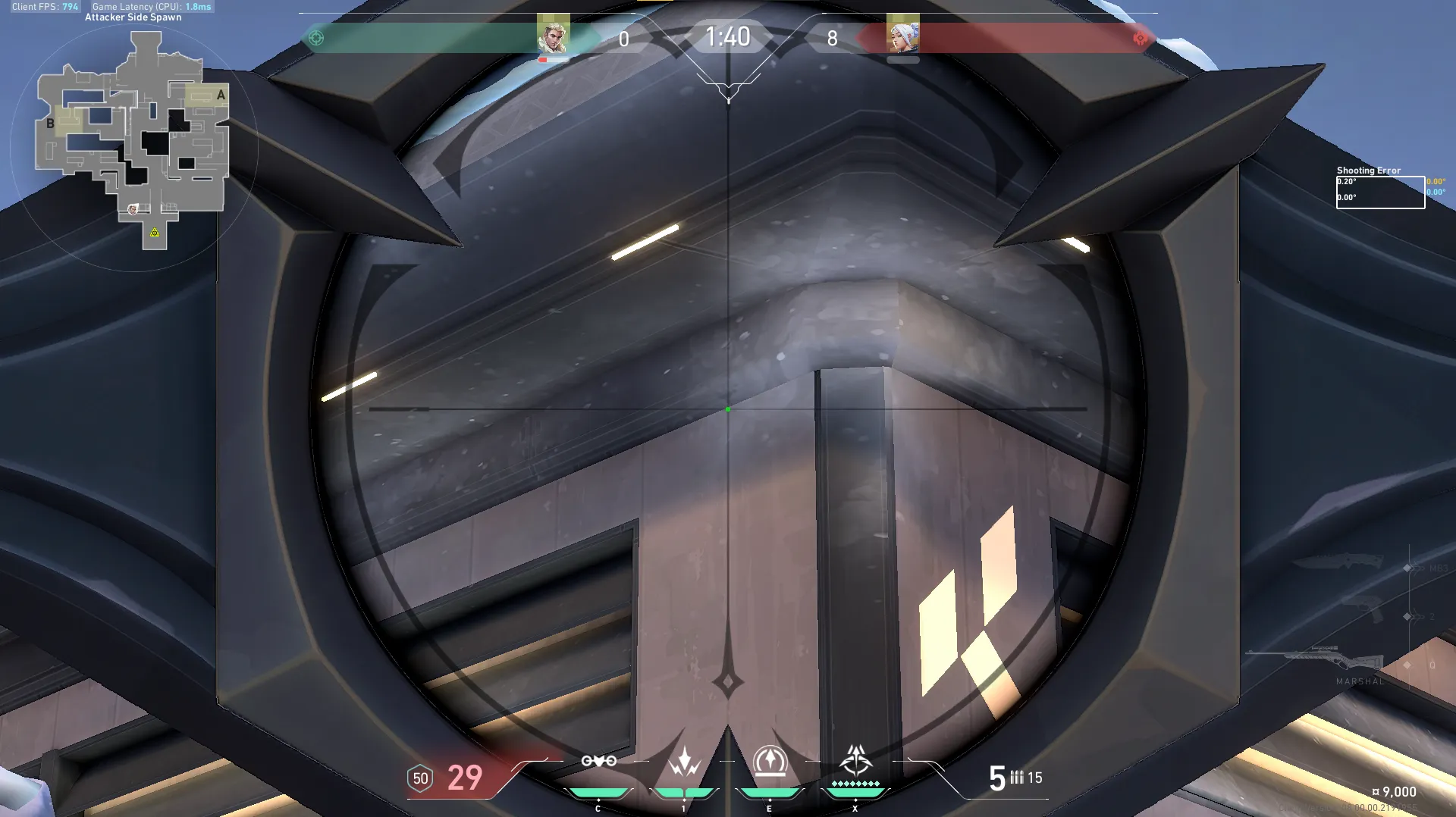 Sova Recon Bolt on Icebox Attack Site B — step 2 of 4: Aim — line up the shot