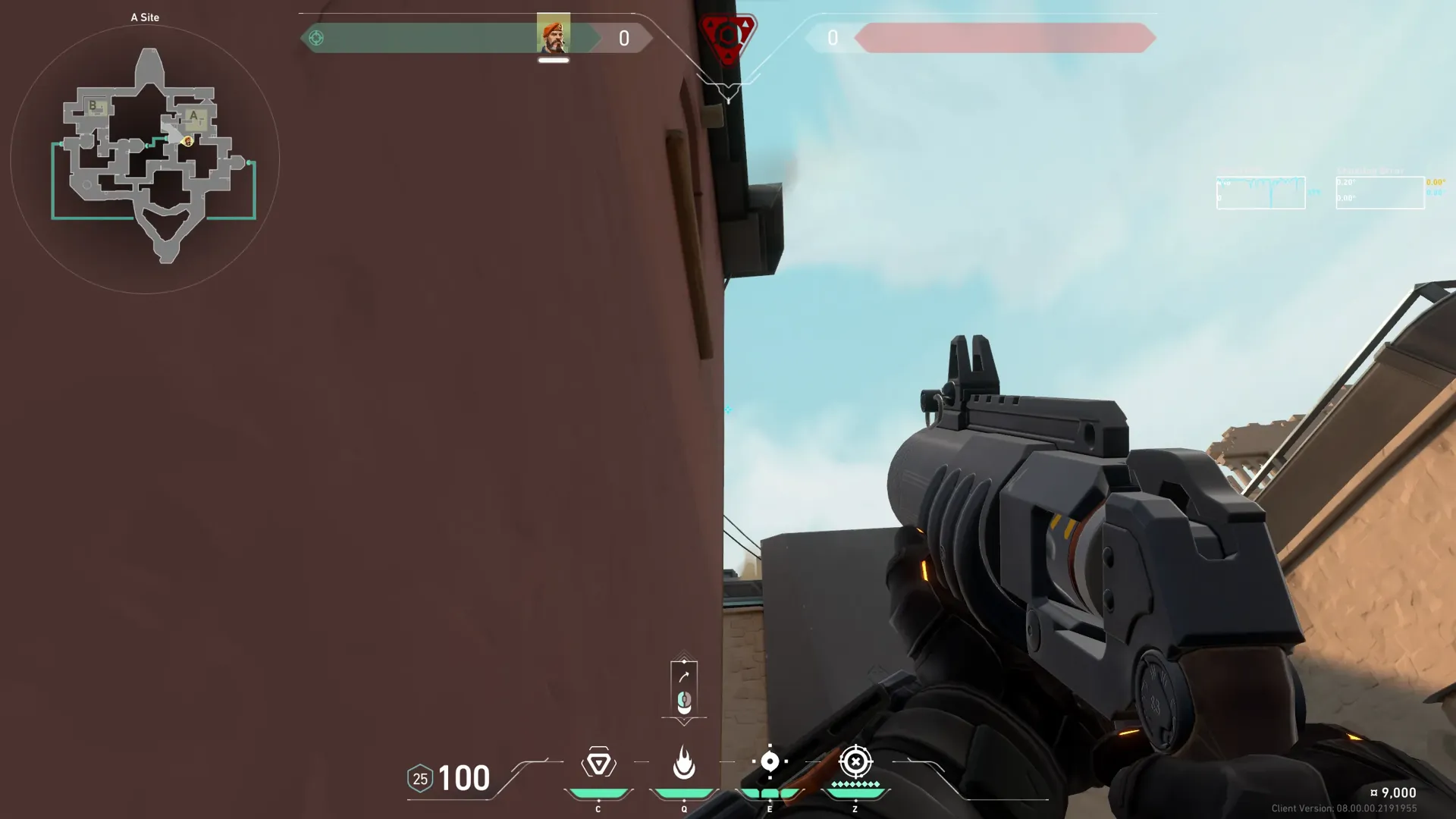 Brimstone Incendiary on Bind Defense Site B — step 2 of 3: Aim — line up the shot