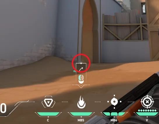 Brimstone Incendiary on Bind Attack Site B — step 3 of 4: Aim — line up the shot