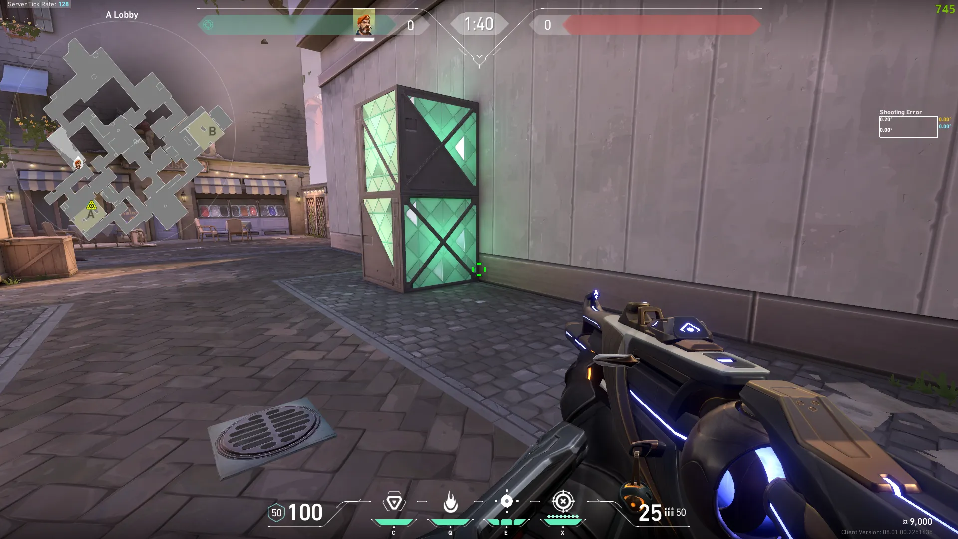 A Lobby Boxes to A Site Front of Dice — Brimstone lineup on Ascent