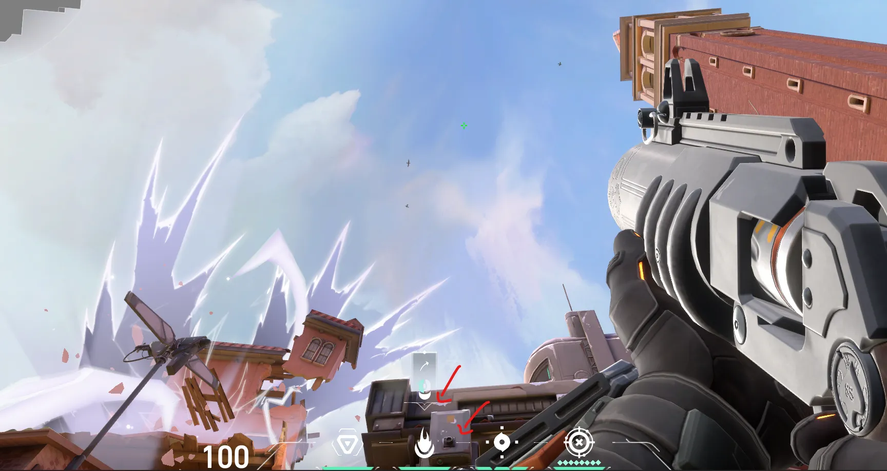 Brimstone Incendiary on Ascent Attack Site B — step 2 of 3: Aim — line up the shot