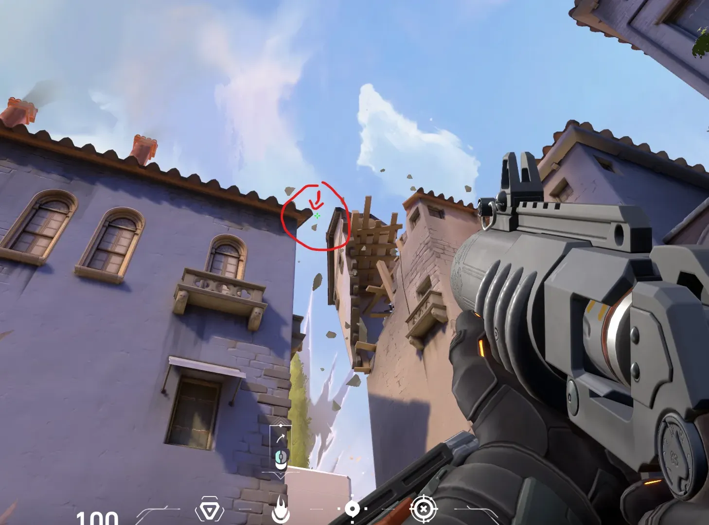 Brimstone Incendiary on Ascent Attack Site A — step 2 of 3: Aim — line up the shot