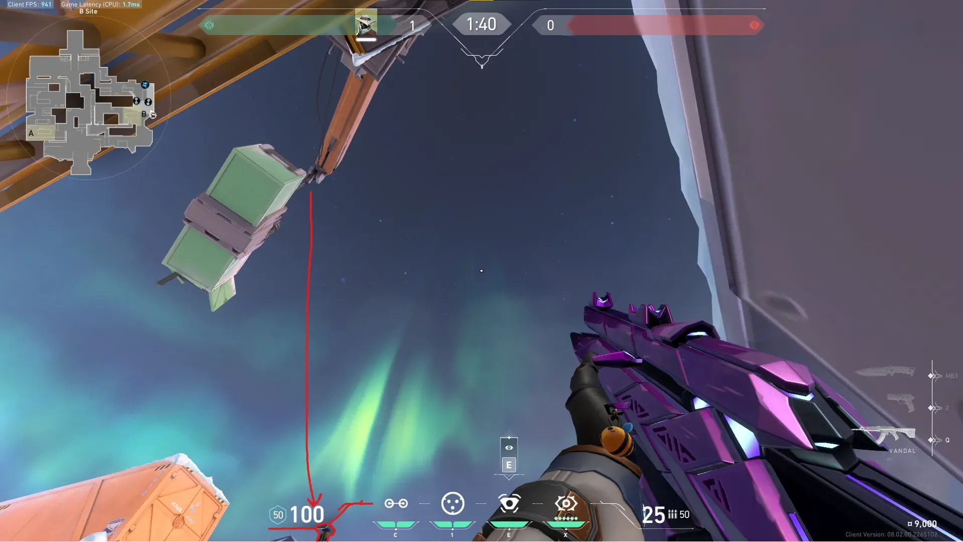 Cypher Cyber Cage on Icebox Defense Site B — step 2 of 4: Aim — line up the shot